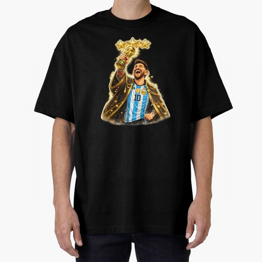 Messi King of Football World Champion ¨C Argentina 3 Stars Trophy Celebration Classic T-Shirt Cheer through Every Moment of Global Football Passion for FIFA World Cup 2026 USA Canada Mexico, Highlighting Messi, CR7 and Mbappe, Spain and