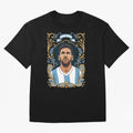 Lionel Messi Argentina Football Legend - Ornate Portrait Classic T-Shirt Celebrate Football Heritage in Global Football Passion for FIFA World Cup 2026 USA Canada Mexico, Celebrating Messi and Cristiano Ronaldo, Argentina, Classic Soccer Heritage,