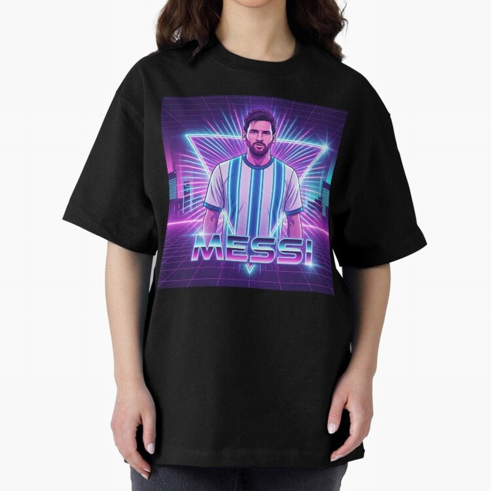 ?Argentina Football Legend Messi Cyberpunk Retro Futurist Design (Version 5) Classic T-Shirt Make the Season About FIFA World Cup 2026 for Fans of Messi and Cristiano Ronaldo and England, Bringing Global Supporter Spirit, Legendary Goals, National