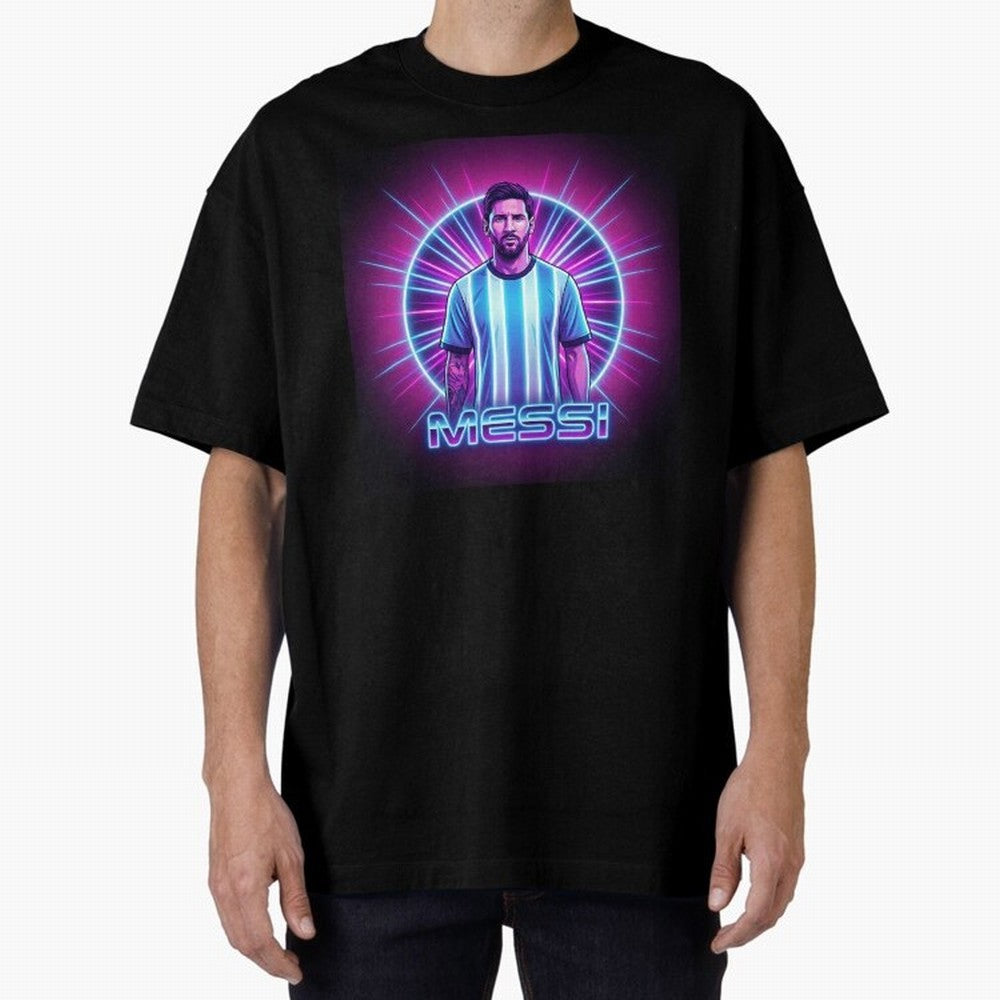 ?Argentina Football Legend Messi Cyberpunk Retro Futurist Design (Version 4) Classic T-Shirt Make Game Day About Global Football Passion for FIFA World Cup 2026 USA Canada Mexico, Highlighting CR7 and Messi, Argentina, Champion Mindset, Group Stage