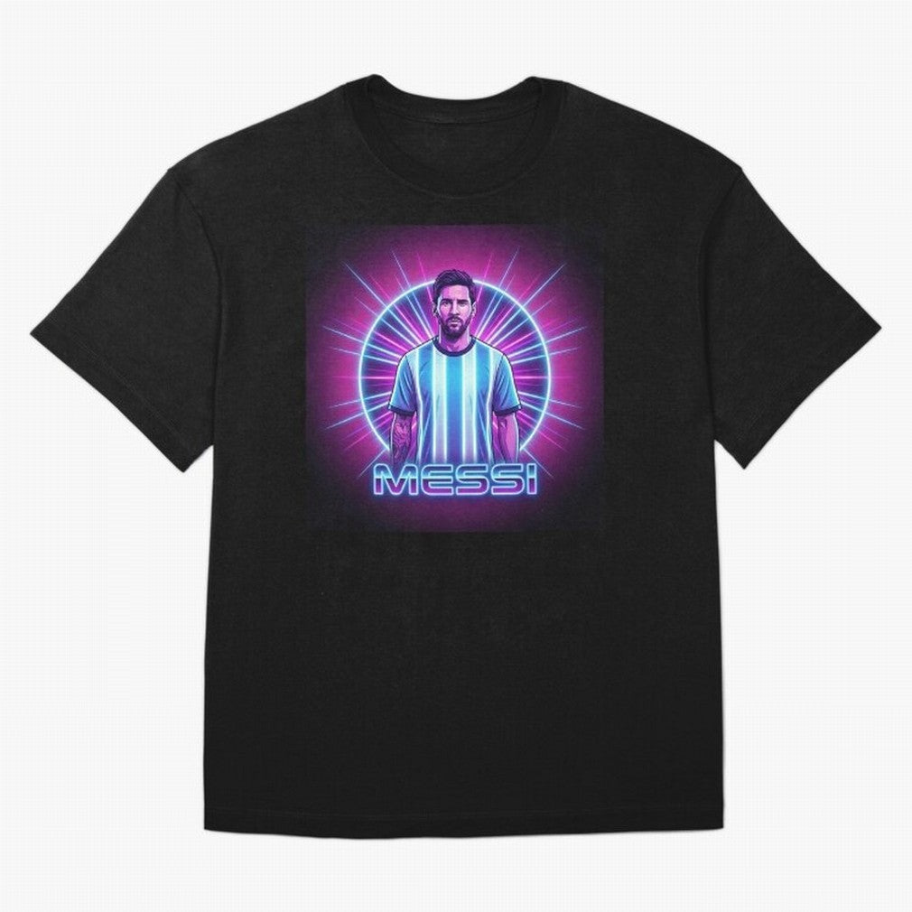 ?Argentina Football Legend Messi Cyberpunk Retro Futurist Design (Version 4) Classic T-Shirt Make Game Day About Global Football Passion for FIFA World Cup 2026 USA Canada Mexico, Highlighting CR7 and Messi, Argentina, Champion Mindset, Group Stage
