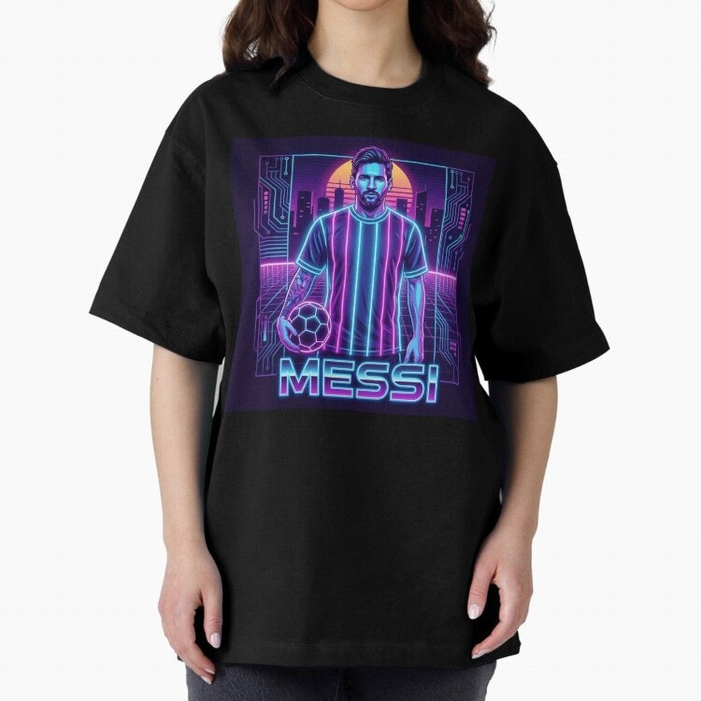 ?Argentina Football Legend Messi Cyberpunk Retro Futurist Design (Version 3) Classic T-Shirt Celebrate the Stars of the FIFA World Cup 2026 Group Stage Journey through Mbappe and Neymar Highlights, Argentina, France and Brazil Pride, Tournament