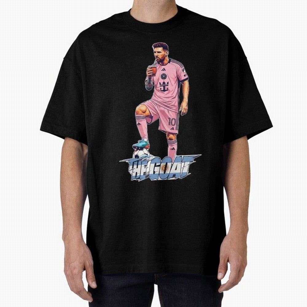Messi Illustrated Style Drinking Mate ¨C Design by The Goat - Inter Miami Classic T-Shirt Bring FIFA World Cup 2026 USA Canada Mexico for Fans of Mbappe and Brazil, Portugal and Argentina, Bringing Tournament Hype, Historic Matchups, Family Viewing