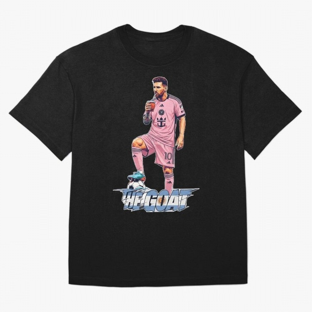 Messi Illustrated Style Drinking Mate ¨C Design by The Goat - Inter Miami Classic T-Shirt Bring FIFA World Cup 2026 USA Canada Mexico for Fans of Mbappe and Brazil, Portugal and Argentina, Bringing Tournament Hype, Historic Matchups, Family Viewing