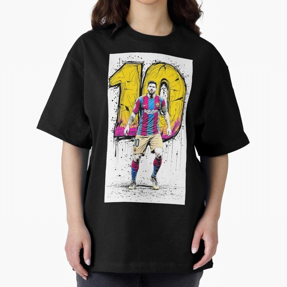 Lionel Messi Barcelona 10 Fan Art Oversized T-Shirt Celebrate Unforgettable Nights in FIFA World Cup 2026 Group Stage Spirit, Built around Argentina, France and Brazil, CR7 and Messi, Supporter Pride, Iconic Celebrations, Legendary Names and Global
