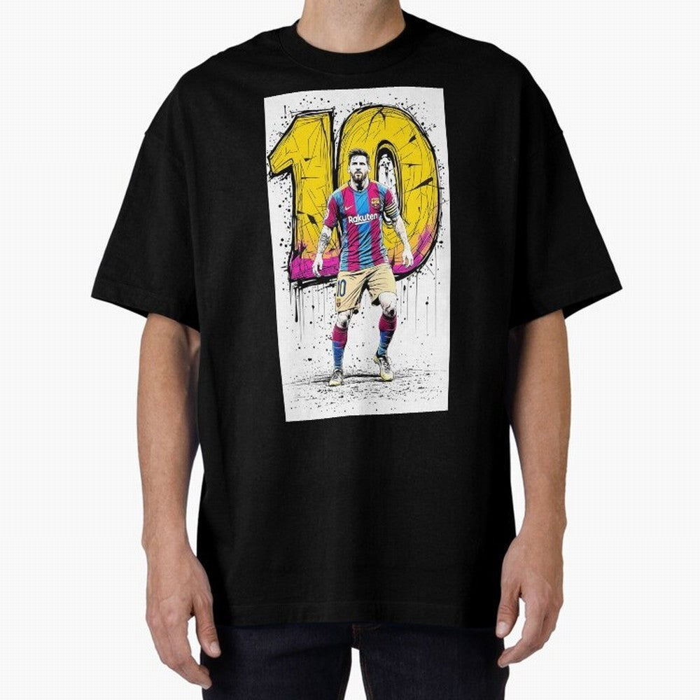 Lionel Messi Barcelona 10 Fan Art Oversized T-Shirt Celebrate Unforgettable Nights in FIFA World Cup 2026 Group Stage Spirit, Built around Argentina, France and Brazil, CR7 and Messi, Supporter Pride, Iconic Celebrations, Legendary Names and Global