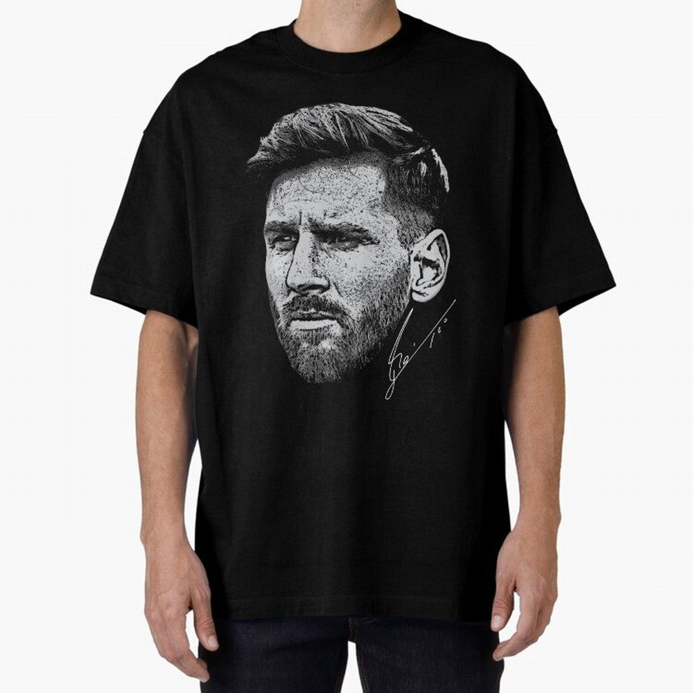 Lionel Messi Signed Boxy T-Shirt Honor the Beautiful Game during Match Day Hype around FIFA World Cup 2026, Mbappe and Neymar, Brazil, Supporter Pride, Iconic Celebrations, Legendary Names and Global Match Day Energy; Perfect for Supporters Who