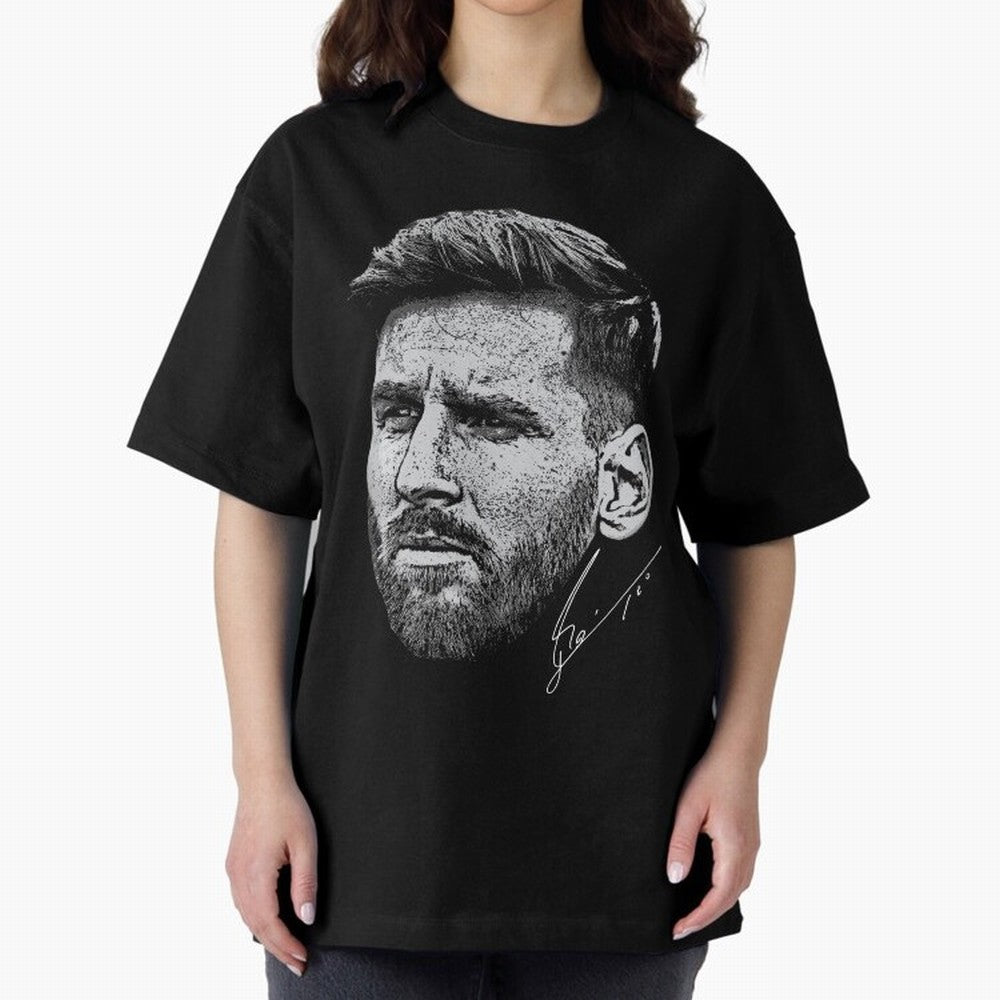 Lionel Messi Signed Boxy T-Shirt Honor the Beautiful Game during Match Day Hype around FIFA World Cup 2026, Mbappe and Neymar, Brazil, Supporter Pride, Iconic Celebrations, Legendary Names and Global Match Day Energy; Perfect for Supporters Who