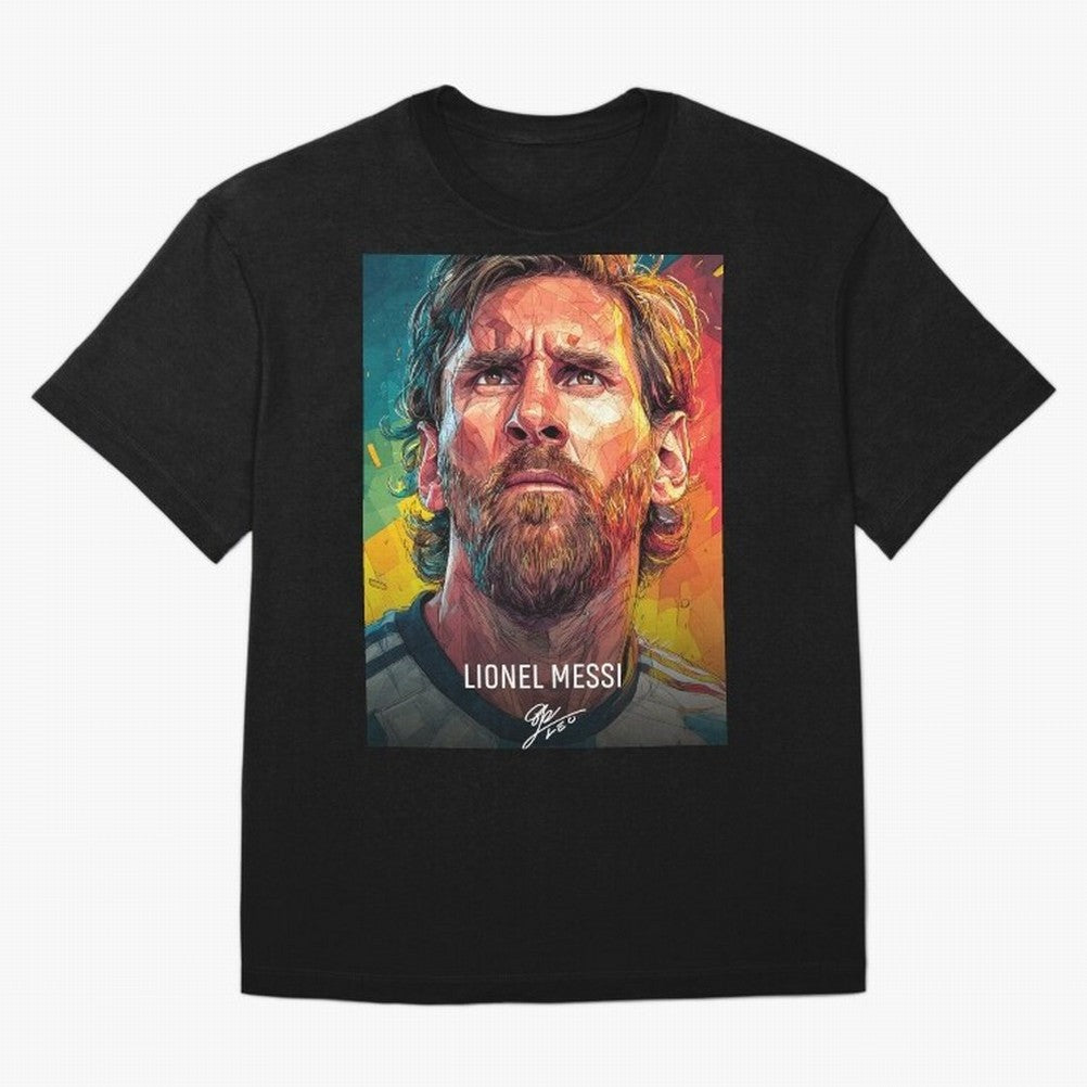 Lionel Messi Football Soccer Player Colorful Modern Portrait Classic T-Shirt Show Championship Spirit for Global Football Passion for FIFA World Cup 2026, Highlighting CR7, Germany, Football History, Final Match Energy, Crowd Noise and Once in a