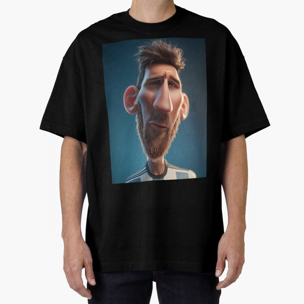 Lionel Messi Funny Soccer Cartoon Football Star Oversized T-Shirt Live the Energy of the FIFA World Cup 2026 USA Canada Mexico Journey through Messi, Neymar and Mbappe Highlights, England, France and Netherlands Pride, Supporter Pride, Iconic