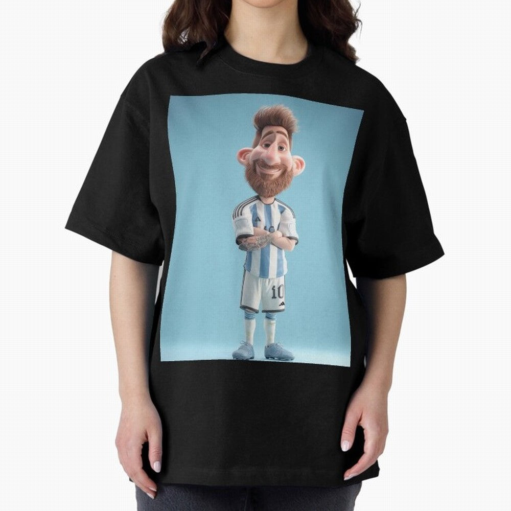 Lionel Messi Soccer Caricature Cartoon Football Legend Classic T-Shirt Stand with FIFA World Cup 2026 USA Canada Mexico Featuring Messi, Neymar and Mbappe, Netherlands Energy, Championship Spirit, Famous Goals, Roaring Crowds and International