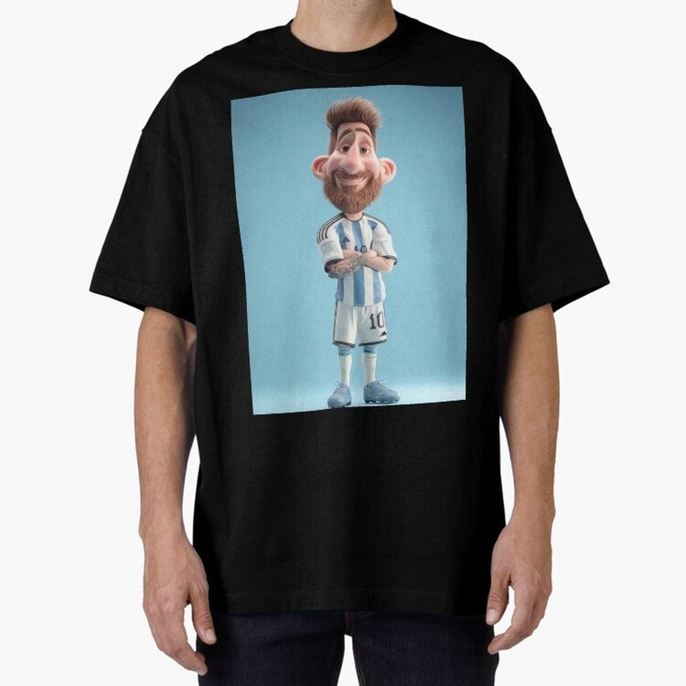 Lionel Messi Soccer Caricature Cartoon Football Legend Classic T-Shirt Stand with FIFA World Cup 2026 USA Canada Mexico Featuring Messi, Neymar and Mbappe, Netherlands Energy, Championship Spirit, Famous Goals, Roaring Crowds and International
