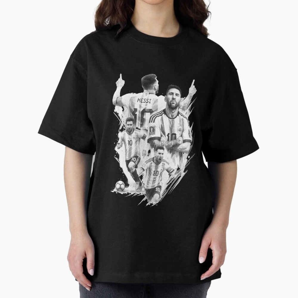 BLACK WHITE Lionel Messi watercolor illustration Classic T-Shirt Spotlight Match Day Hype around FIFA World Cup 2026 Group Stage, Messi, Brazil, Retro Football Energy, Iconic Rivalries, Trophy Chase Drama and Stadium Atmosphere; Built for