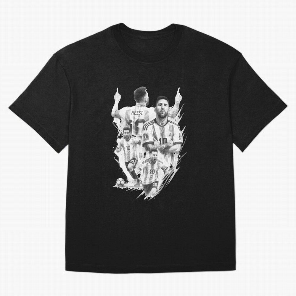BLACK WHITE Lionel Messi watercolor illustration Classic T-Shirt Spotlight Match Day Hype around FIFA World Cup 2026 Group Stage, Messi, Brazil, Retro Football Energy, Iconic Rivalries, Trophy Chase Drama and Stadium Atmosphere; Built for