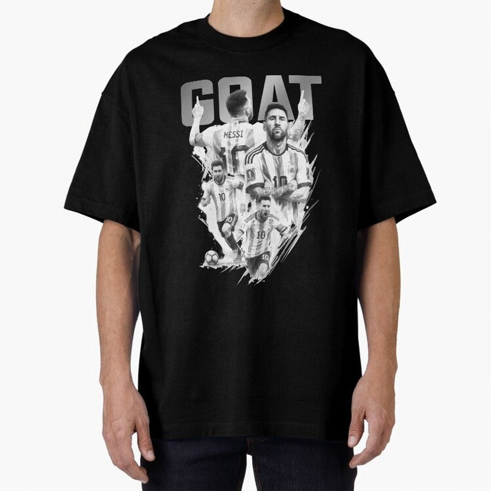BLACK WHITE GOAT Lionel Messi watercolor illustration Classic T-Shirt Celebrate the Magic of the FIFA World Cup 2026 Journey through Messi and Cristiano Ronaldo Highlights, Brazil Pride, Goal Celebration Energy, Supporter Heritage, Football Icons