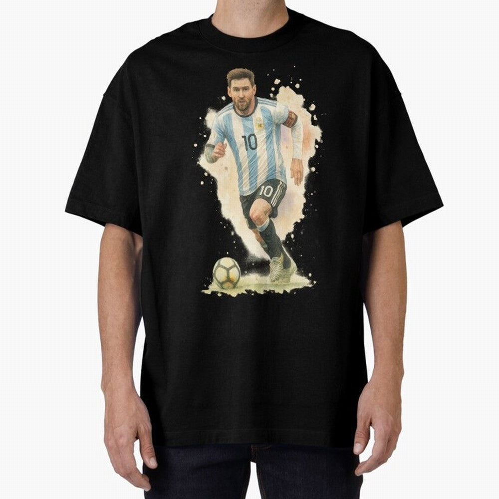 skills Lionel Messi watercolor illustration Classic T-Shirt Show Your Tournament Heart for FIFA World Cup 2026 Spirit, Inspired by Germany, Cristiano Ronaldo, Haaland and CR7, Championship Spirit, Famous Goals, Roaring Crowds and International