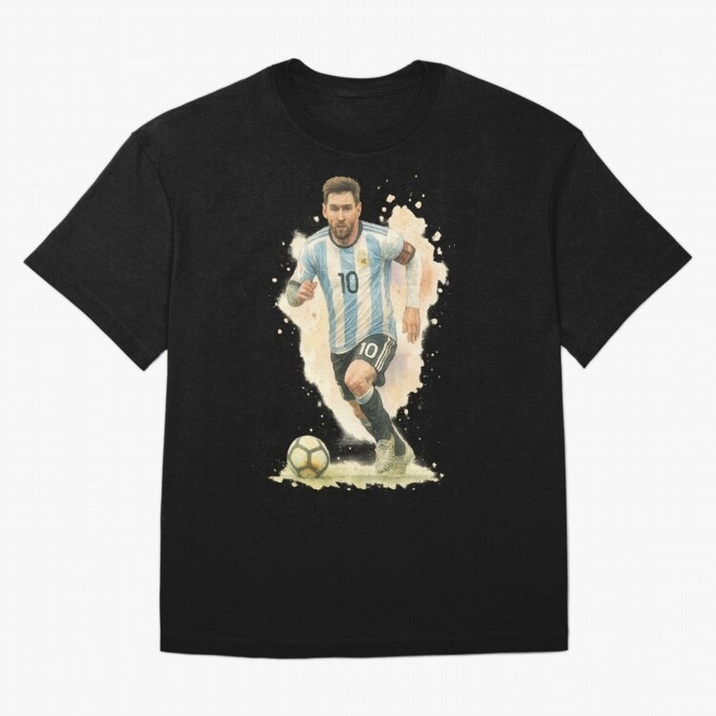 skills Lionel Messi watercolor illustration Classic T-Shirt Show Your Tournament Heart for FIFA World Cup 2026 Spirit, Inspired by Germany, Cristiano Ronaldo, Haaland and CR7, Championship Spirit, Famous Goals, Roaring Crowds and International