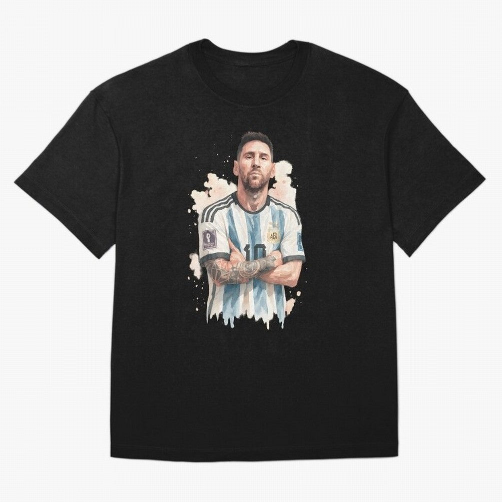 Lionel Messi watercolor illustration Classic T-Shirt Show Up for the Glory of Match Day Hype around FIFA World Cup 2026 USA Canada Mexico, Mbappe, England and Germany, Match Day Excitement, Supporter Culture, Golden Goals and Global Football