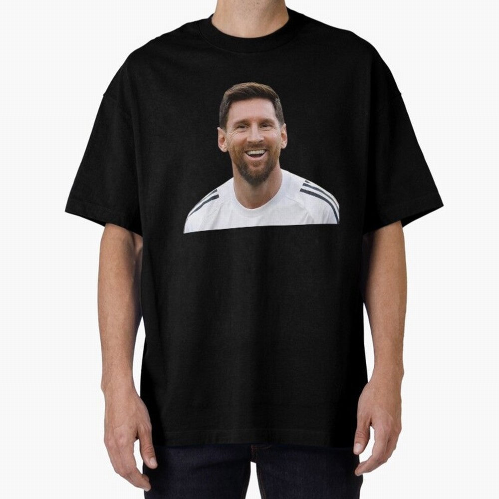 Lionel Messi smiling Oversized T-Shirt Bring Home FIFA World Cup 2026 USA Canada Mexico Driven by Haaland and Mbappe, Netherlands Energy, Sports Nostalgia, International Competition, Famous Players and Unforgettable Victories; Ideal for Passionate