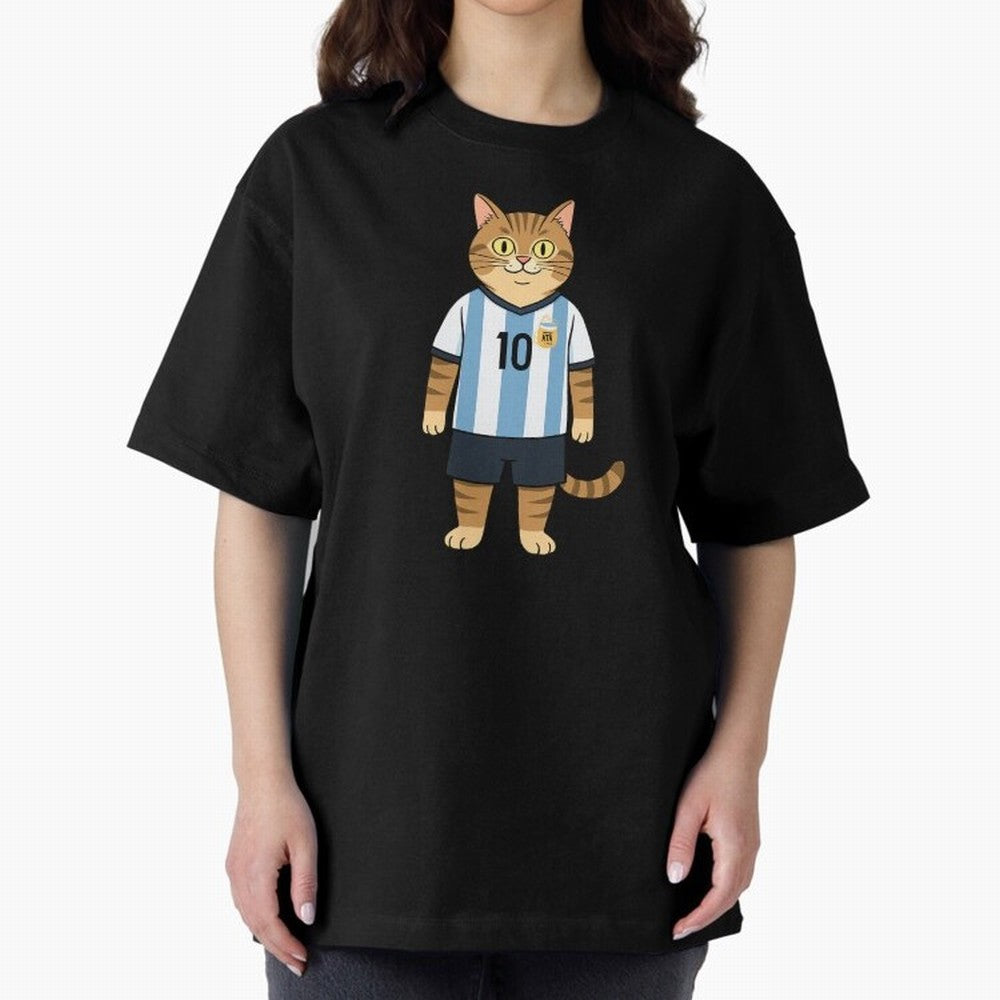 Lionel the Soccer Cat Oversized T-Shirt Feel the Heartbeat of Global Football Passion for FIFA World Cup 2026 USA Canada Mexico, Made for Mbappe and Neymar, France, Goal Celebration Energy, Supporter Heritage, Football Icons and Worldwide