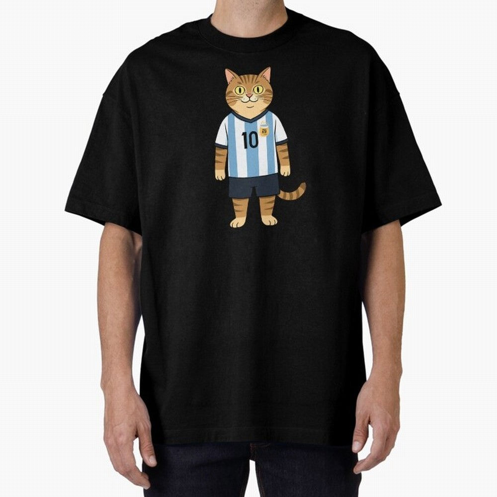 Lionel the Soccer Cat Oversized T-Shirt Feel the Heartbeat of Global Football Passion for FIFA World Cup 2026 USA Canada Mexico, Made for Mbappe and Neymar, France, Goal Celebration Energy, Supporter Heritage, Football Icons and Worldwide