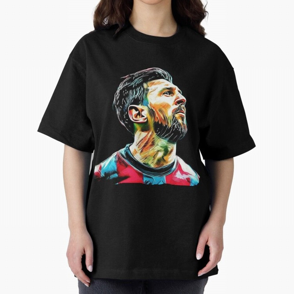Messi Oversized T-Shirt Follow Every Goal of FIFA World Cup 2026 USA Canada Mexico for Fans of CR7 and England, France and Netherlands, Bringing Championship Spirit, Famous Goals, Roaring Crowds and International Football Unity; Ideal for