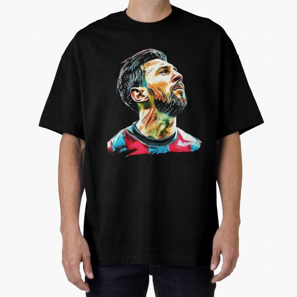 Messi Oversized T-Shirt Follow Every Goal of FIFA World Cup 2026 USA Canada Mexico for Fans of CR7 and England, France and Netherlands, Bringing Championship Spirit, Famous Goals, Roaring Crowds and International Football Unity; Ideal for