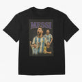 Lionel Messi Retro T-Shirt | 90s Football GOAT Collage Tee Boxy T-Shirt Bring Global Tournament Vibes to FIFA World Cup 2026 Group Stage for Fans of Messi, CR7 and Mbappe and France, Bringing Soccer Culture, Superstar Moments, National Team Dreams