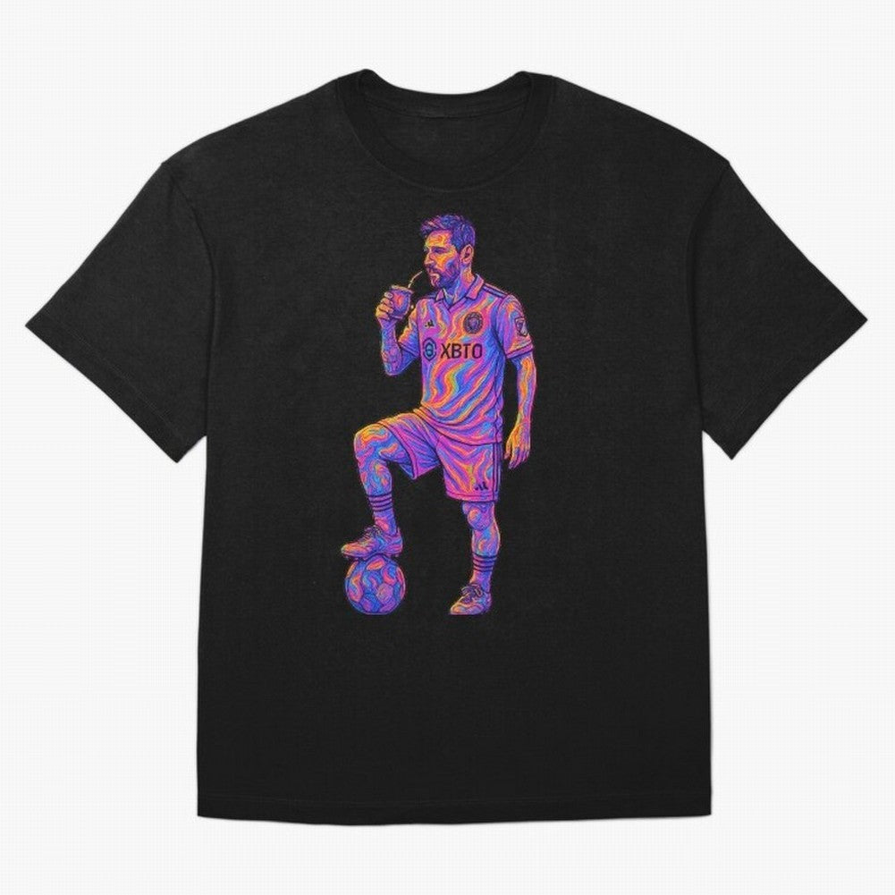 Messi Mate Vibes: Psychedelic Art by the GOAT Inter Miami Classic T-Shirt Remember Iconic Moments from FIFA World Cup 2026 Group Stage Spirit, Capturing Spain and Netherlands, Messi, Neymar and Mbappe, Retro Football Energy, Iconic Rivalries,