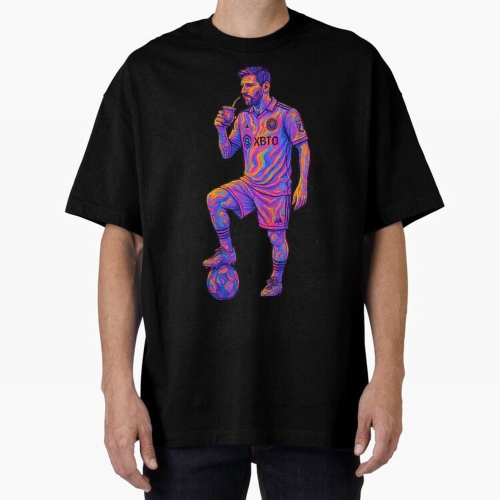 Messi Mate Vibes: Psychedelic Art by the GOAT Inter Miami Classic T-Shirt Remember Iconic Moments from FIFA World Cup 2026 Group Stage Spirit, Capturing Spain and Netherlands, Messi, Neymar and Mbappe, Retro Football Energy, Iconic Rivalries,