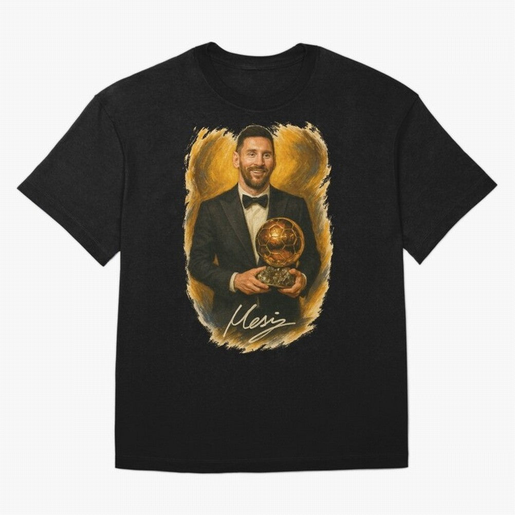 Lionel Messi Ballon d'Or Portrait ¨C Football Legend in Tuxedo Holding Trophy Classic T-Shirt Turn Every Weekend Toward Match Day Hype around FIFA World Cup 2026 USA Canada Mexico, CR7 and Messi, England, France and Netherlands, Match Day