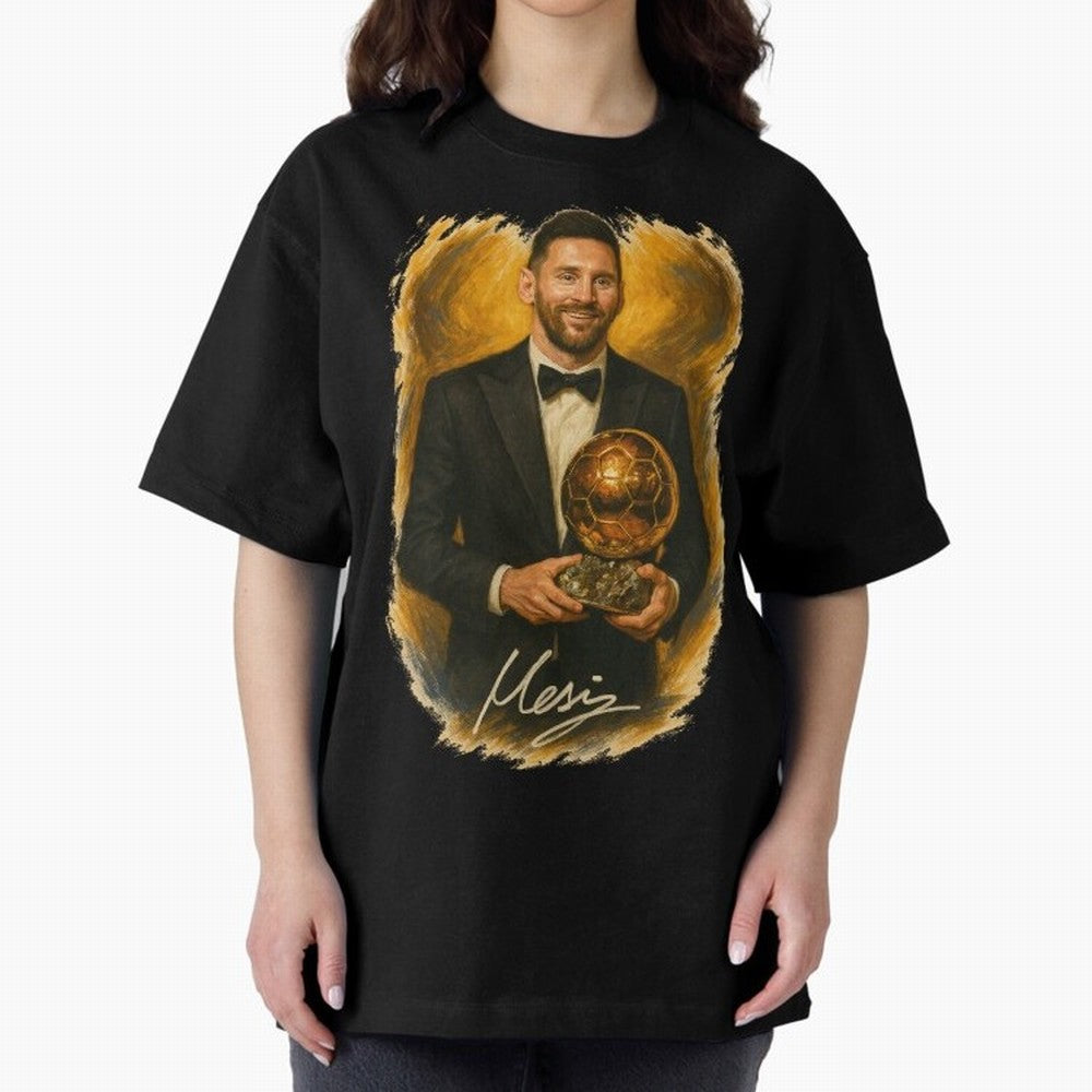 Lionel Messi Ballon d'Or Portrait ¨C Football Legend in Tuxedo Holding Trophy Classic T-Shirt Turn Every Weekend Toward Match Day Hype around FIFA World Cup 2026 USA Canada Mexico, CR7 and Messi, England, France and Netherlands, Match Day
