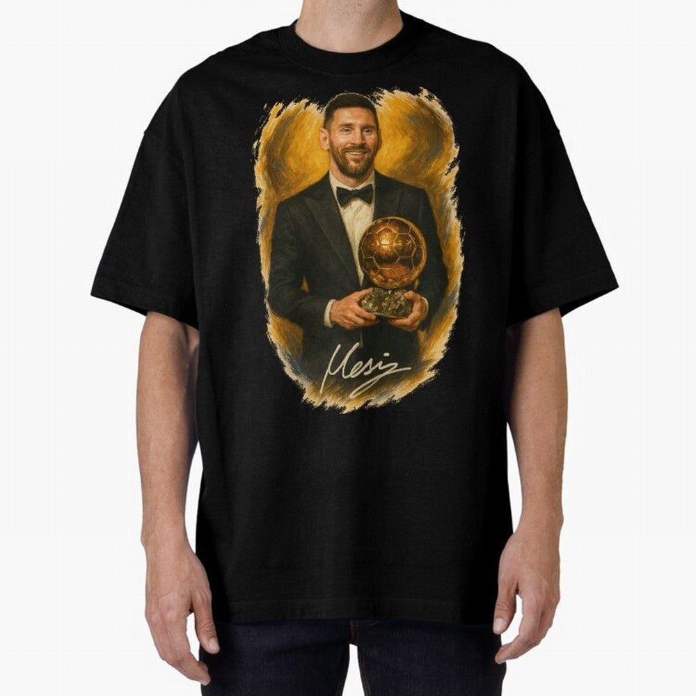 Lionel Messi Ballon d'Or Portrait ¨C Football Legend in Tuxedo Holding Trophy Classic T-Shirt Turn Every Weekend Toward Match Day Hype around FIFA World Cup 2026 USA Canada Mexico, CR7 and Messi, England, France and Netherlands, Match Day