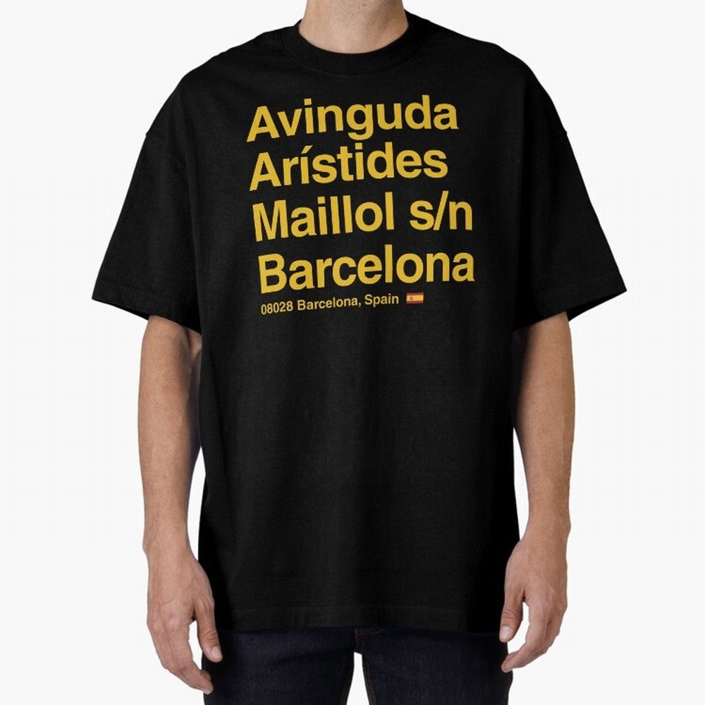 FC Barcelona Futbol Soccer Stadium Street Address Classic T-Shirt Fuel Your Fan Pride for the FIFA World Cup 2026 Journey through Messi and Cristiano Ronaldo Highlights, Argentina and Brazil Pride, Vintage Soccer Flavor, Modern Football Stars,