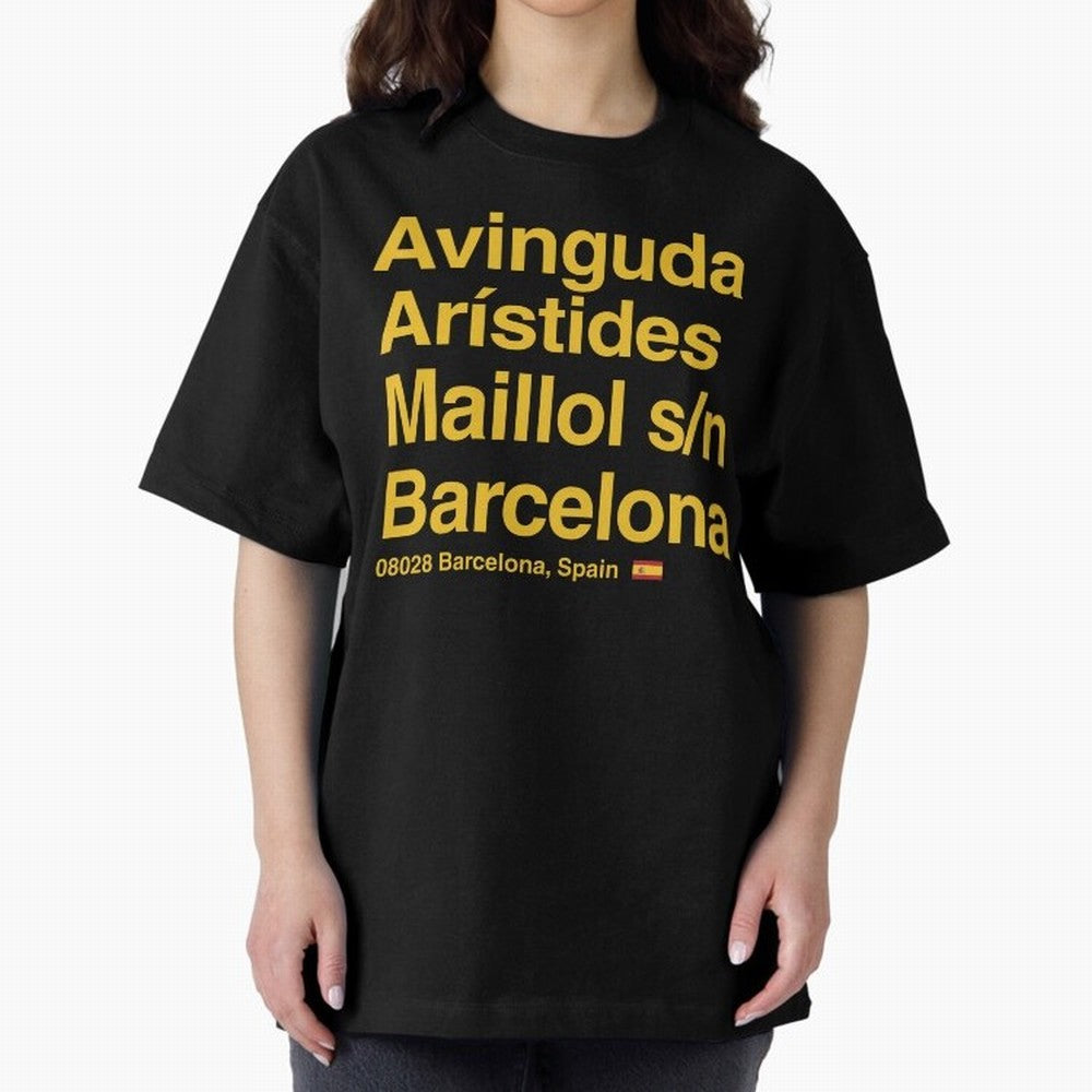 FC Barcelona Futbol Soccer Stadium Street Address Classic T-Shirt Fuel Your Fan Pride for the FIFA World Cup 2026 Journey through Messi and Cristiano Ronaldo Highlights, Argentina and Brazil Pride, Vintage Soccer Flavor, Modern Football Stars,