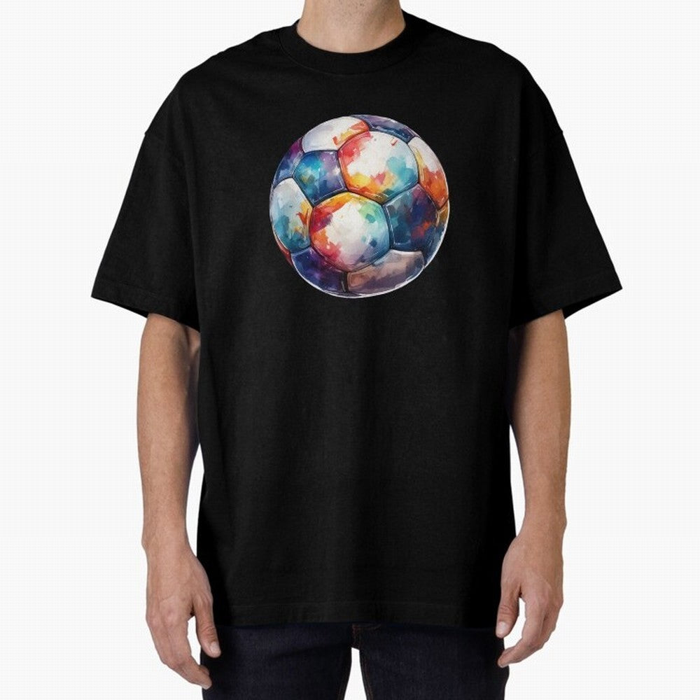 Football Soccer Ball Watercolor Illustration Drawing Classic T-Shirt Back Your Heroes with Global Football Passion for FIFA World Cup 2026, with Cristiano Ronaldo, Haaland and CR7, England, France and Netherlands, Tournament Hype, Historic