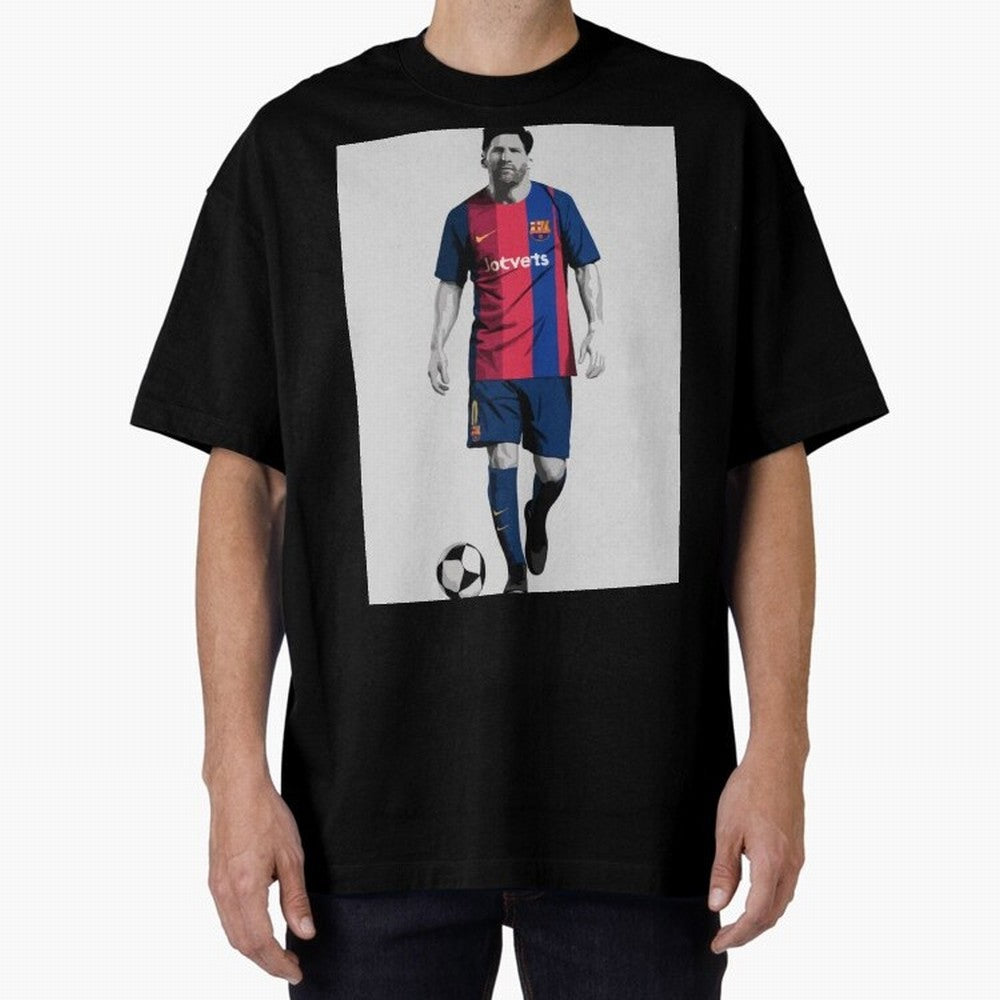 Lionel Messi Barcelona Illustration ¨C Iconic Football Artwork Classic T-Shirt Experience the Global Stage of Match Day Hype around FIFA World Cup 2026 USA Canada Mexico, Cristiano Ronaldo, Haaland and CR7, Spain, Global Supporter Spirit, Legendary