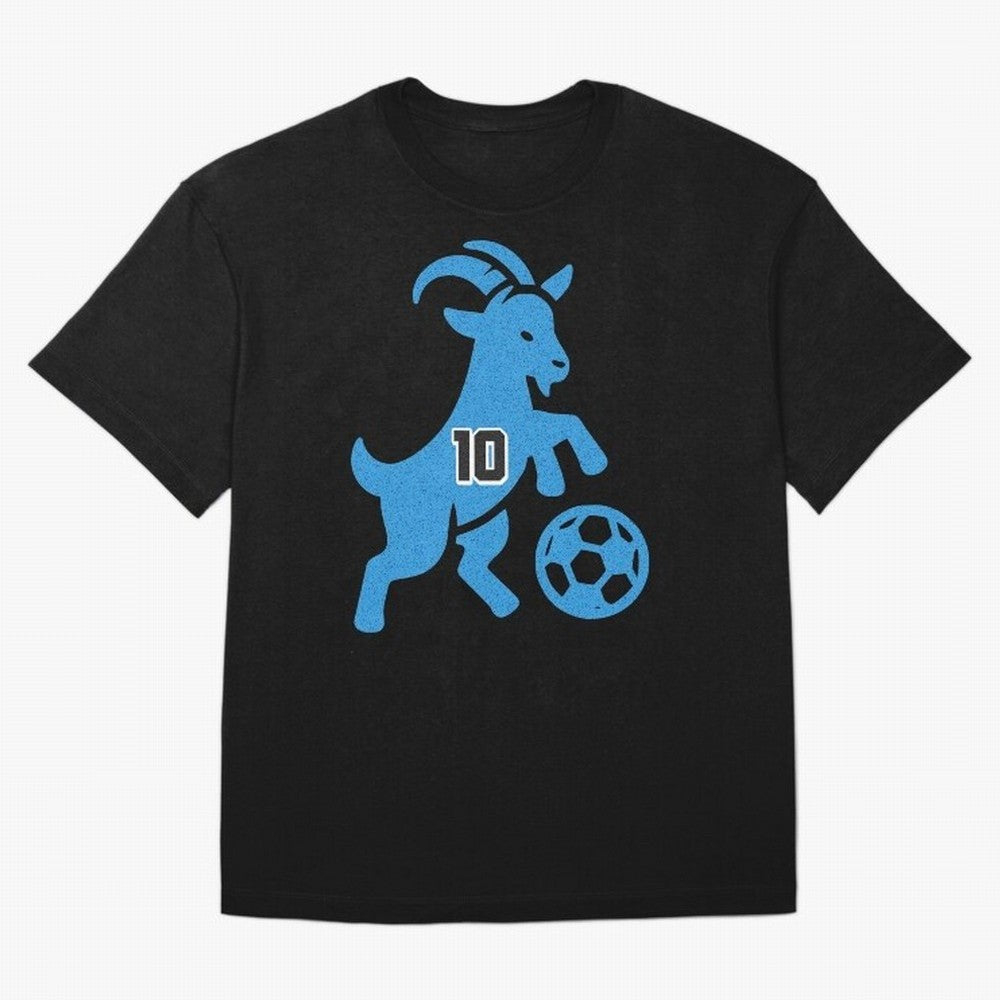 GOAT 10 Football Oversized T-Shirt Celebrate Fan Favorites in Global Football Passion for FIFA World Cup 2026, Driven by Mbappe and Neymar, Argentina and Brazil, Retro Football Energy, Iconic Rivalries, Trophy Chase Drama and Stadium Atmosphere;