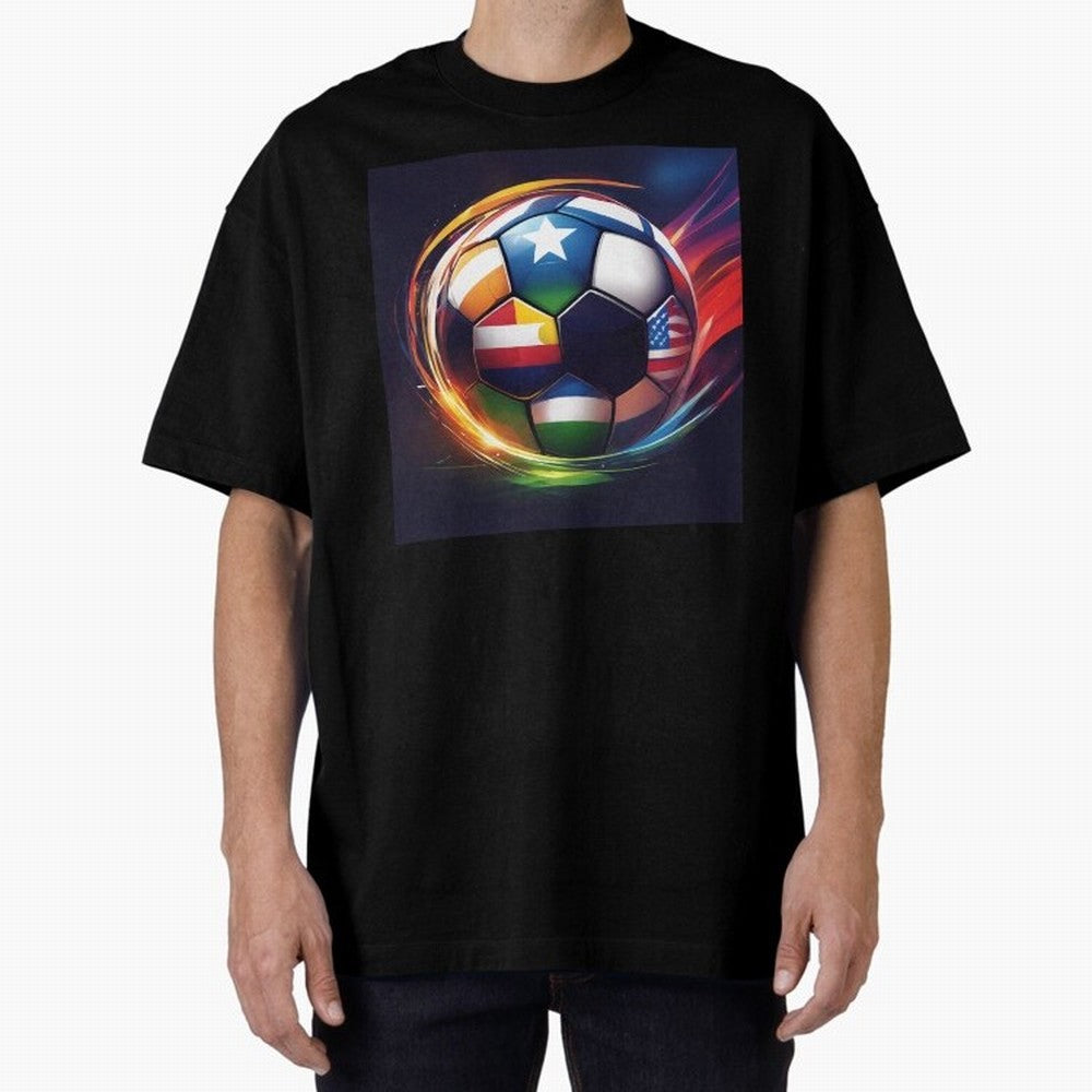 Soccer 2 Oversized T-Shirt Honor the Football Icons of FIFA World Cup 2026 Group Stage Spirit, Filled with England and Germany, Haaland and Mbappe, Fan Favorite Moments, National Team Passion, Big Match Drama and Soccer History; Great for