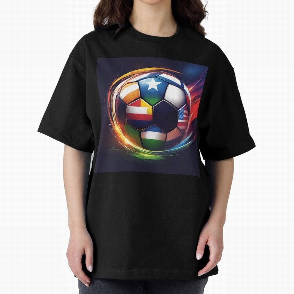 Soccer 2 Oversized T-Shirt Honor the Football Icons of FIFA World Cup 2026 Group Stage Spirit, Filled with England and Germany, Haaland and Mbappe, Fan Favorite Moments, National Team Passion, Big Match Drama and Soccer History; Great for