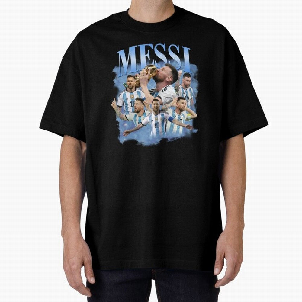 Lionel Messi Footballer Classic T-Shirt Join Global Football Passion for FIFA World Cup 2026, Capturing Neymar, Argentina, Vintage Soccer Flavor, Modern Football Stars, National Flags and Final Night Emotion; Ideal for Passionate Fans Who Love