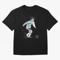 Lionel Messi runner Oversized T-Shirt Show Fan Pride Across Match Day Hype around FIFA World Cup 2026 Group Stage, Messi, Neymar and Mbappe, Argentina, France and Brazil, Worldwide Fan Energy, Dramatic Goals, Stadium Lights and Championship