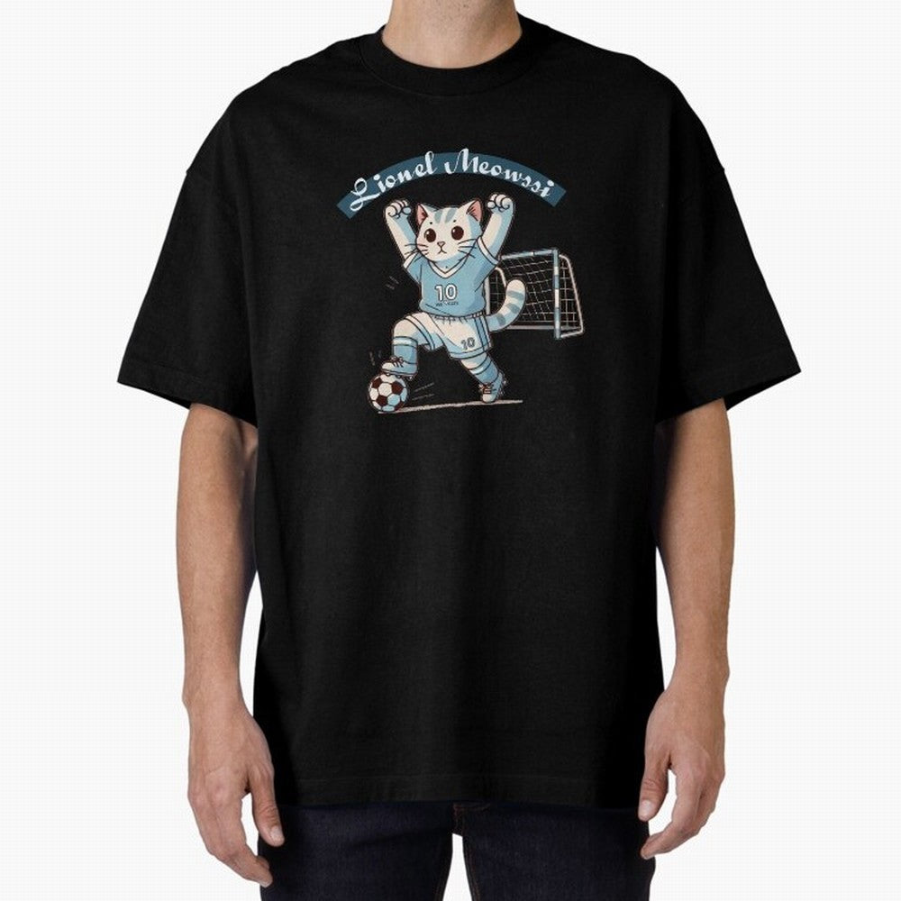 Lionel Meowssi Oversized T-Shirt Celebrate Supporters United by the FIFA World Cup 2026 USA Canada Mexico Journey through Neymar, Haaland and Cristiano Ronaldo Highlights, Portugal Pride, Vintage Soccer Flavor, Modern Football Stars, National Flags