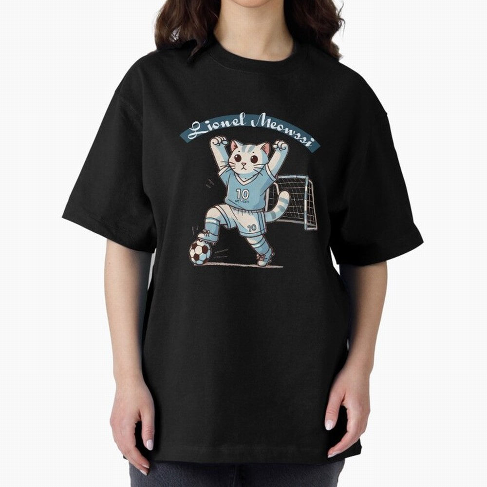 Lionel Meowssi Oversized T-Shirt Celebrate Supporters United by the FIFA World Cup 2026 USA Canada Mexico Journey through Neymar, Haaland and Cristiano Ronaldo Highlights, Portugal Pride, Vintage Soccer Flavor, Modern Football Stars, National Flags