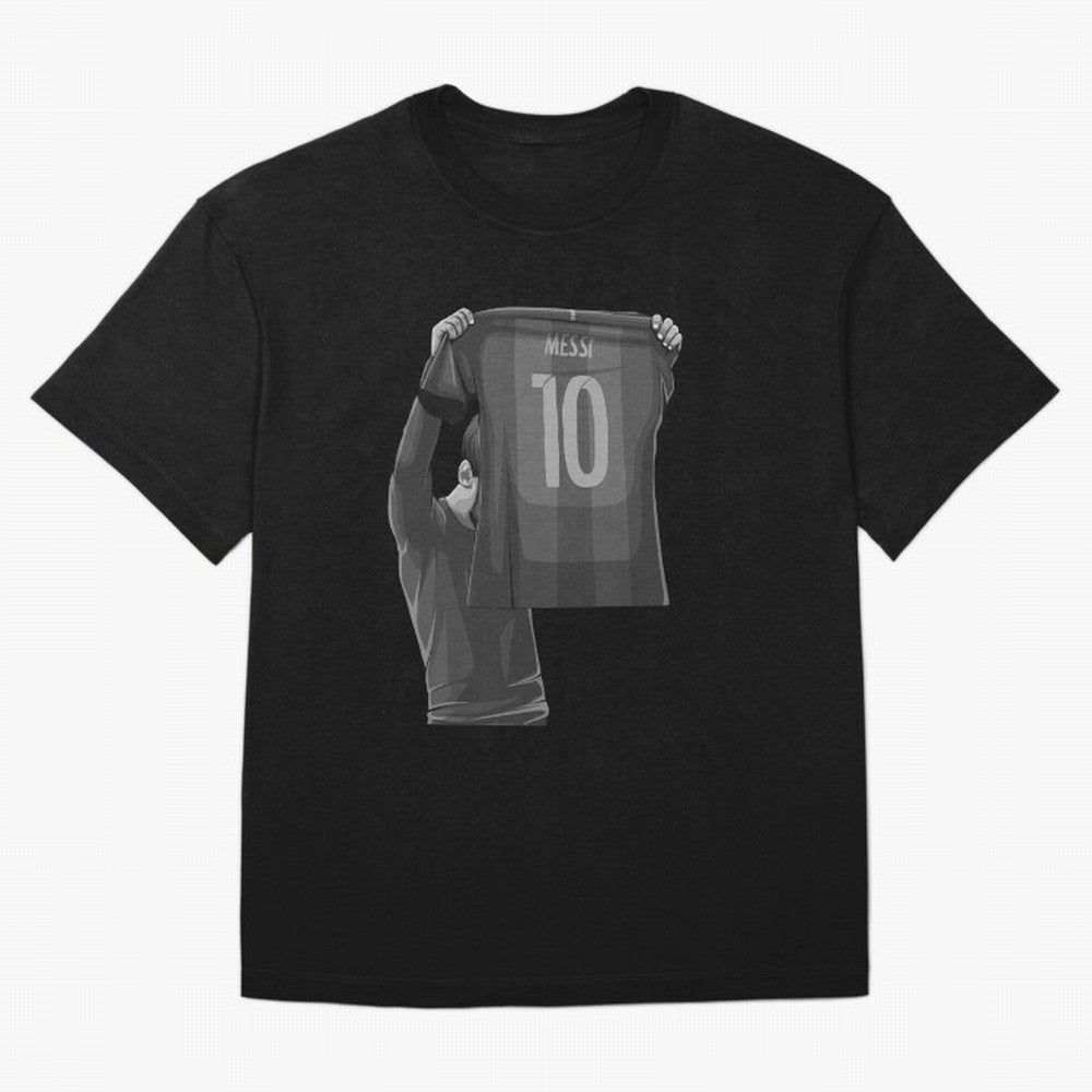 Lionel Messi Black and White Version Oversized T-Shirt Feel the Roar of FIFA World Cup 2026 Group Stage for Fans of Neymar, Haaland and Cristiano Ronaldo and Argentina, France and Brazil, Bringing Match Day Excitement, Supporter Culture, Golden