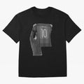 Lionel Messi Black and White Version Oversized T-Shirt Feel the Roar of FIFA World Cup 2026 Group Stage for Fans of Neymar, Haaland and Cristiano Ronaldo and Argentina, France and Brazil, Bringing Match Day Excitement, Supporter Culture, Golden