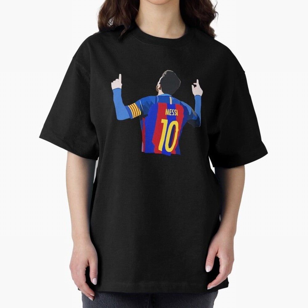 Lionel Messi vector art Oversized T-Shirt Celebrate Fan Favorites in FIFA World Cup 2026 USA Canada Mexico for Fans of Haaland and France and Portugal, Bringing Sports Nostalgia, International Competition, Famous Players and Unforgettable