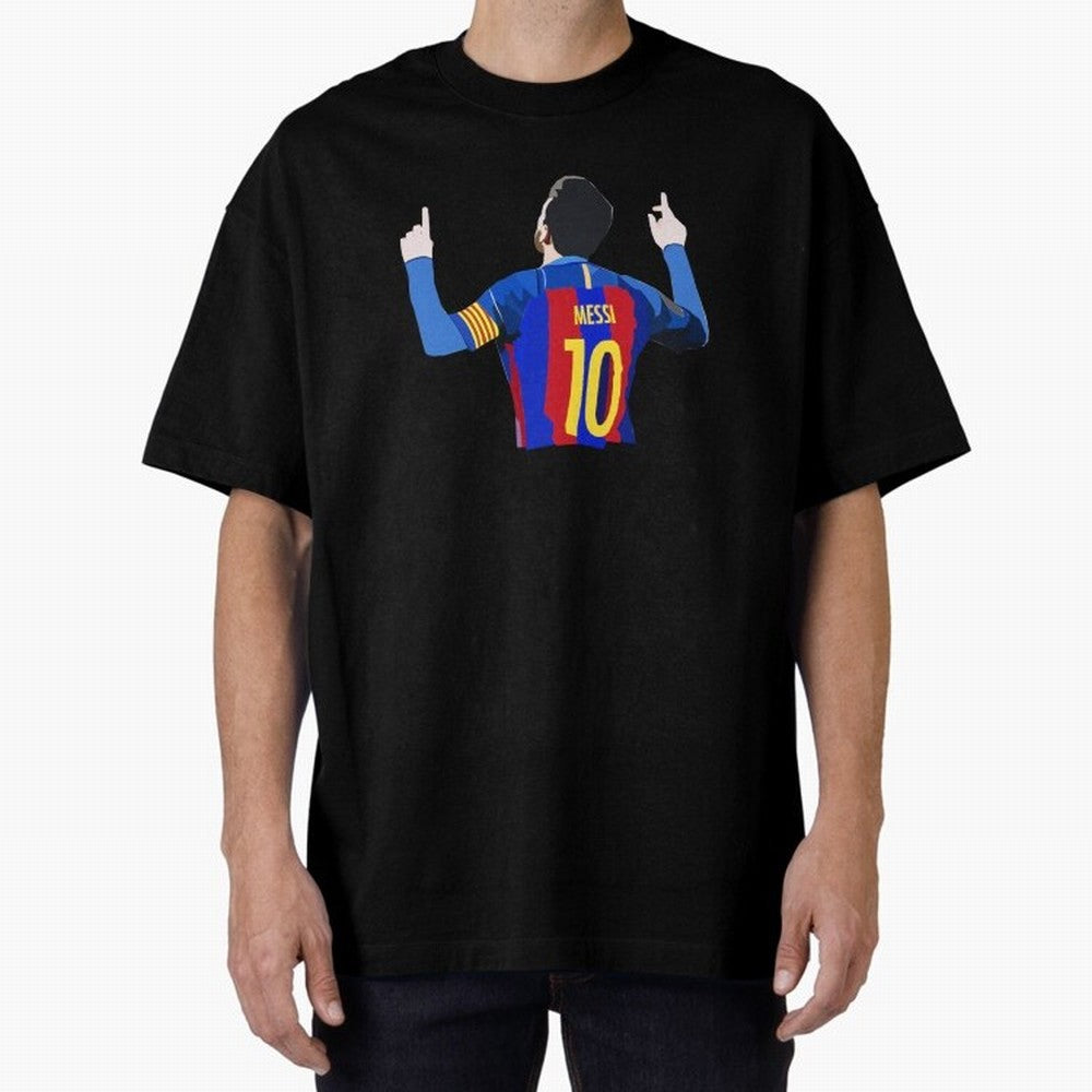Lionel Messi vector art Oversized T-Shirt Celebrate Fan Favorites in FIFA World Cup 2026 USA Canada Mexico for Fans of Haaland and France and Portugal, Bringing Sports Nostalgia, International Competition, Famous Players and Unforgettable