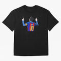 Lionel Messi vector art Oversized T-Shirt Celebrate Fan Favorites in FIFA World Cup 2026 USA Canada Mexico for Fans of Haaland and France and Portugal, Bringing Sports Nostalgia, International Competition, Famous Players and Unforgettable