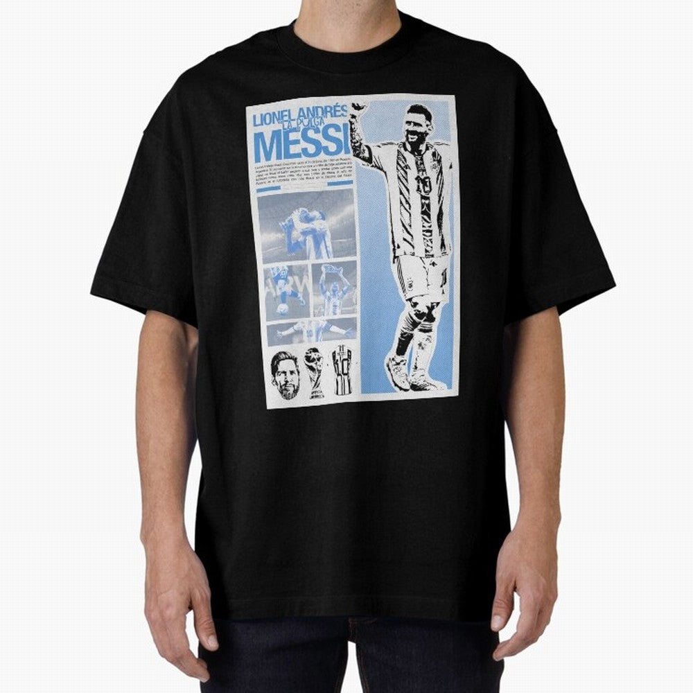 The Flea Lionel Messi Oversized T-Shirt Represent the Passion of FIFA World Cup 2026 Group Stage for Fans of Messi, CR7 and Mbappe and England, France and Netherlands, Bringing Champion Mindset, Group Stage Buzz, Knockout Tension and Passionate Fan